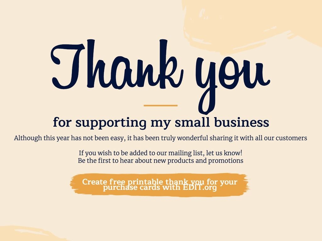 Thank You For Your Purchase Free Printable