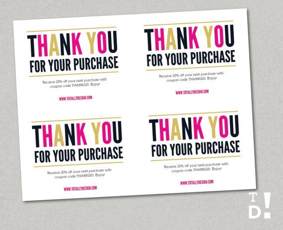 Free Printable Thank You For Your Purchase