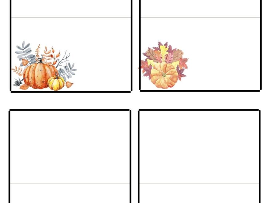 Thanksgiving Place Cards Free Printables Just Customize Print
