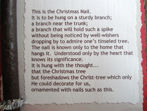 The Christmas Nail Tree Ornament Religious Christmas Tree