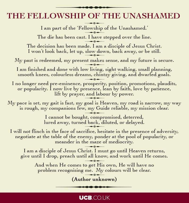 The Fellowship Of The Unashamed LDS Quotes