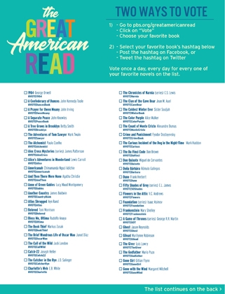 The Great American Read List Printable