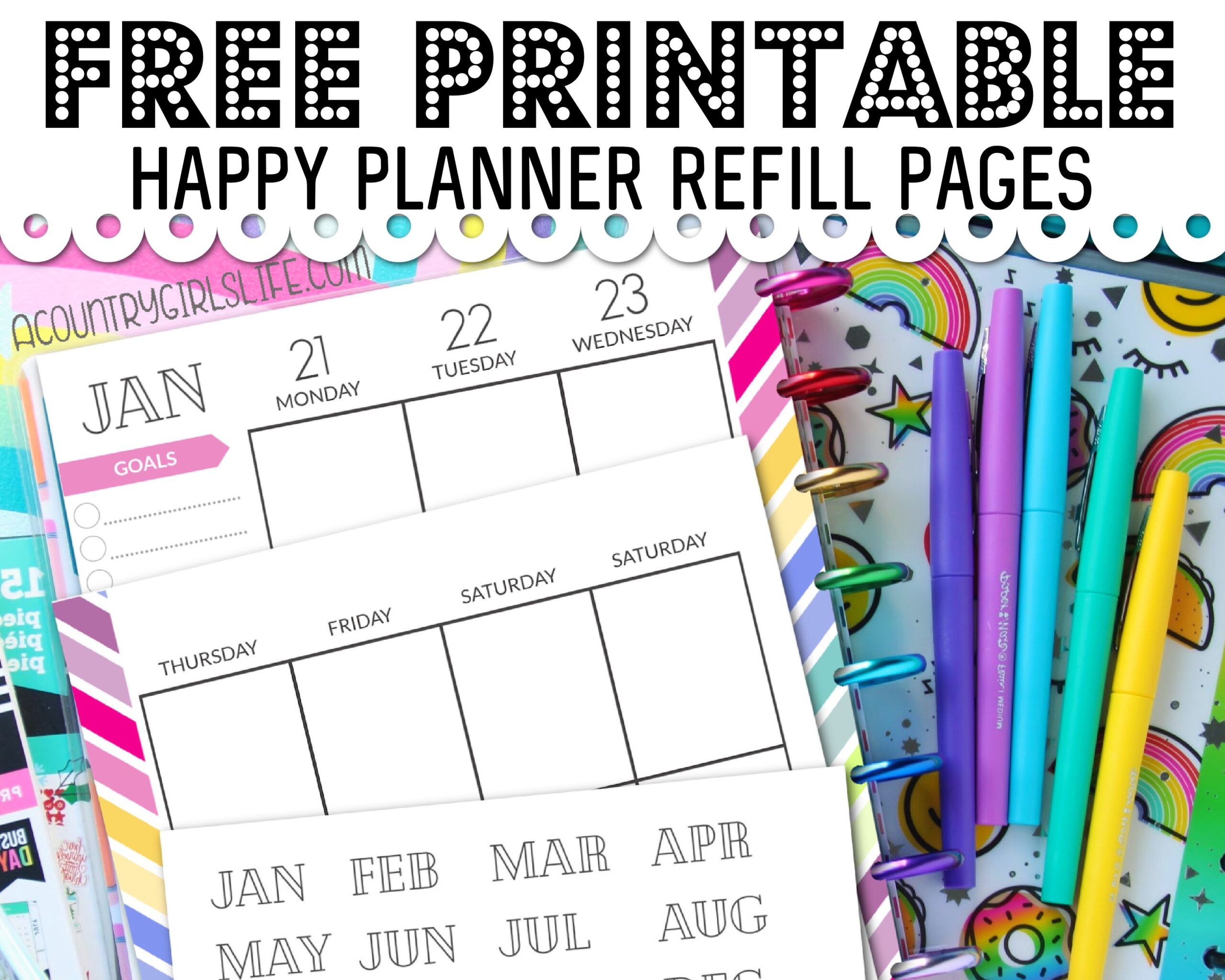 The Happy Planner Teacher Calendar Refills Creative Mind
