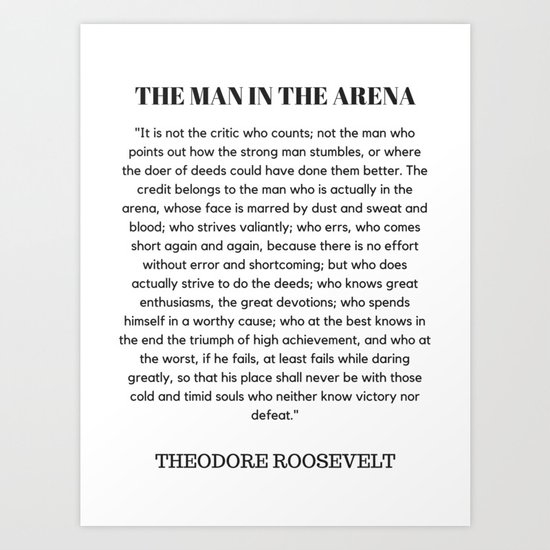 The Man In The Arena Printable Free