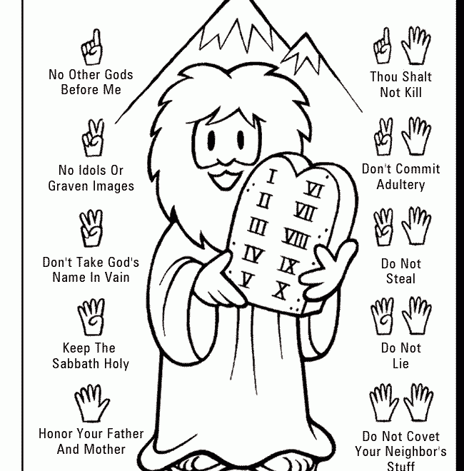 The Ten Commandments Coloring Pages Printable