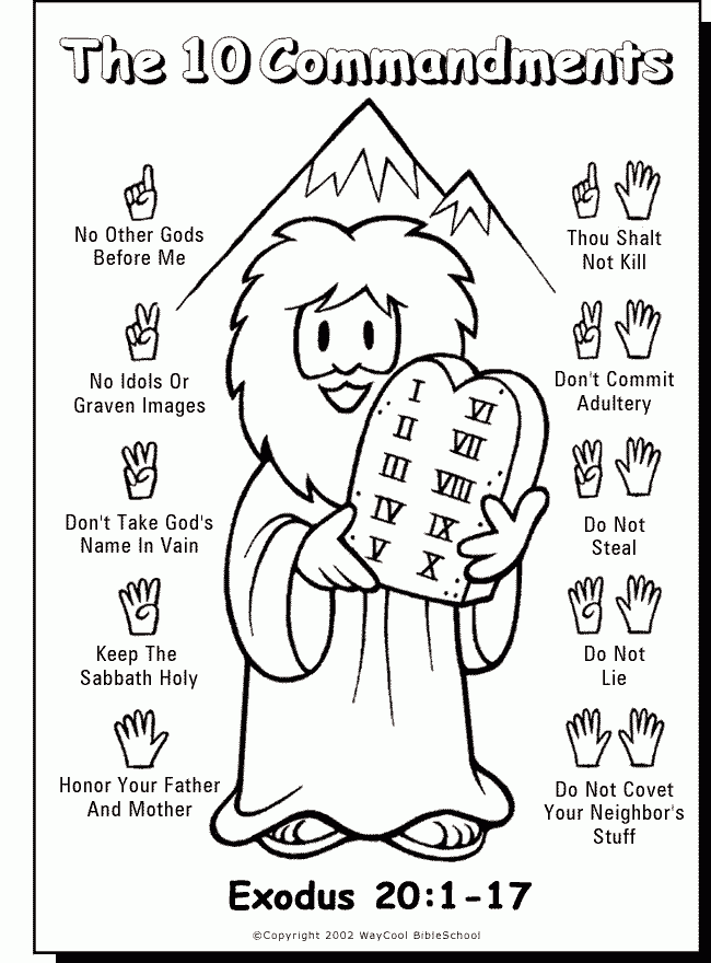 The Ten Commandments Coloring Pages Printable