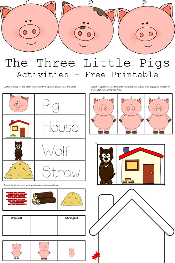 Three Little Pigs Story Printable