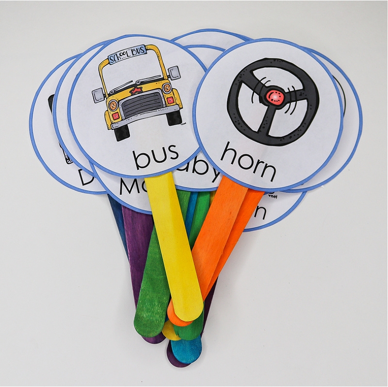 The Wheels On The Bus Printable Song Sticks