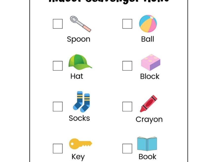This Free Printable Indoor Scavenger Hunt For Kids Is A Fun Inside