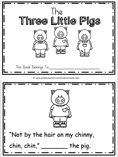 Printable 3 Little Pigs Story Book