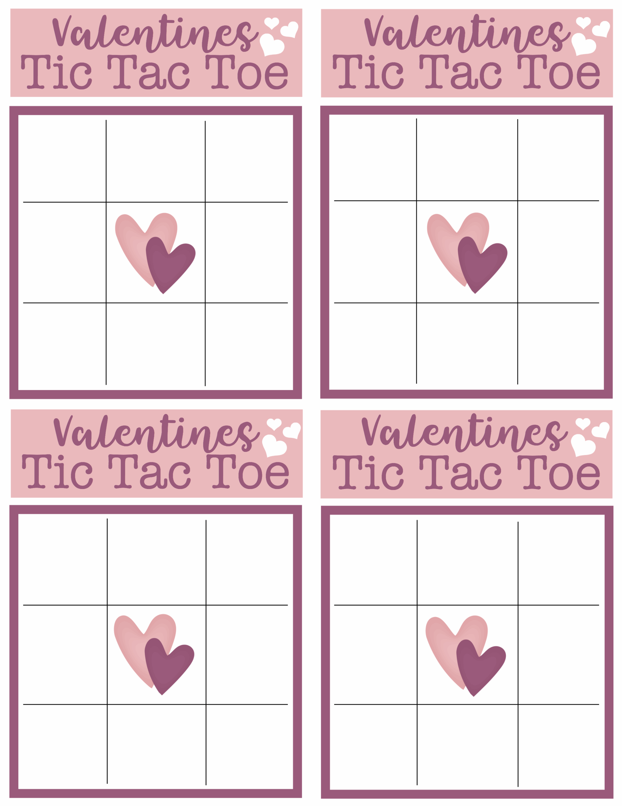 Tic Tac Toe Valentine Free Printable Printable Templates Protal