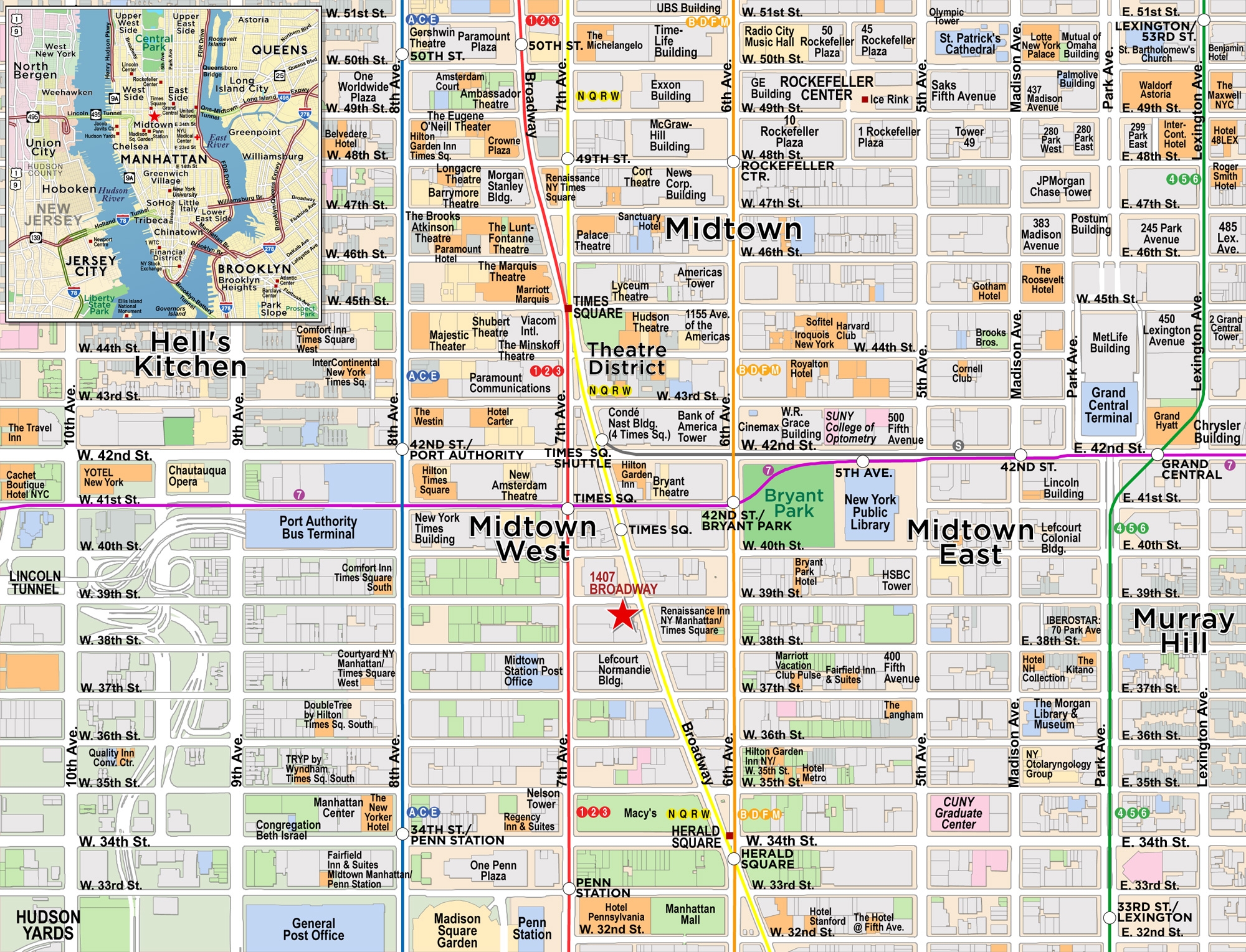 Printable Map Of Times Square
