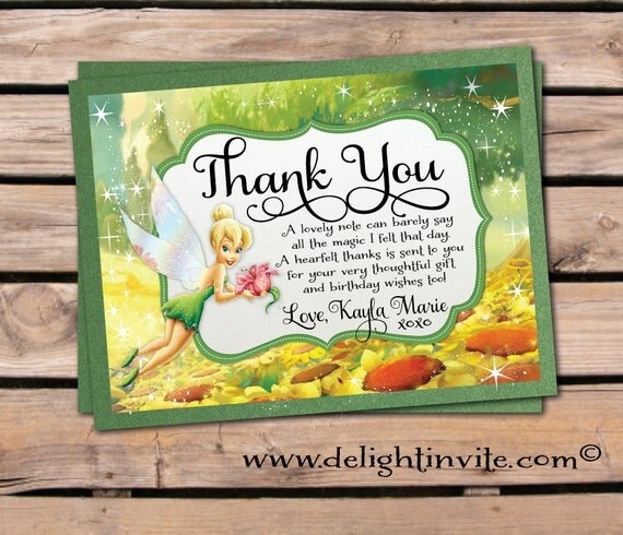 Tinkerbell Thank You Cards Free Printables