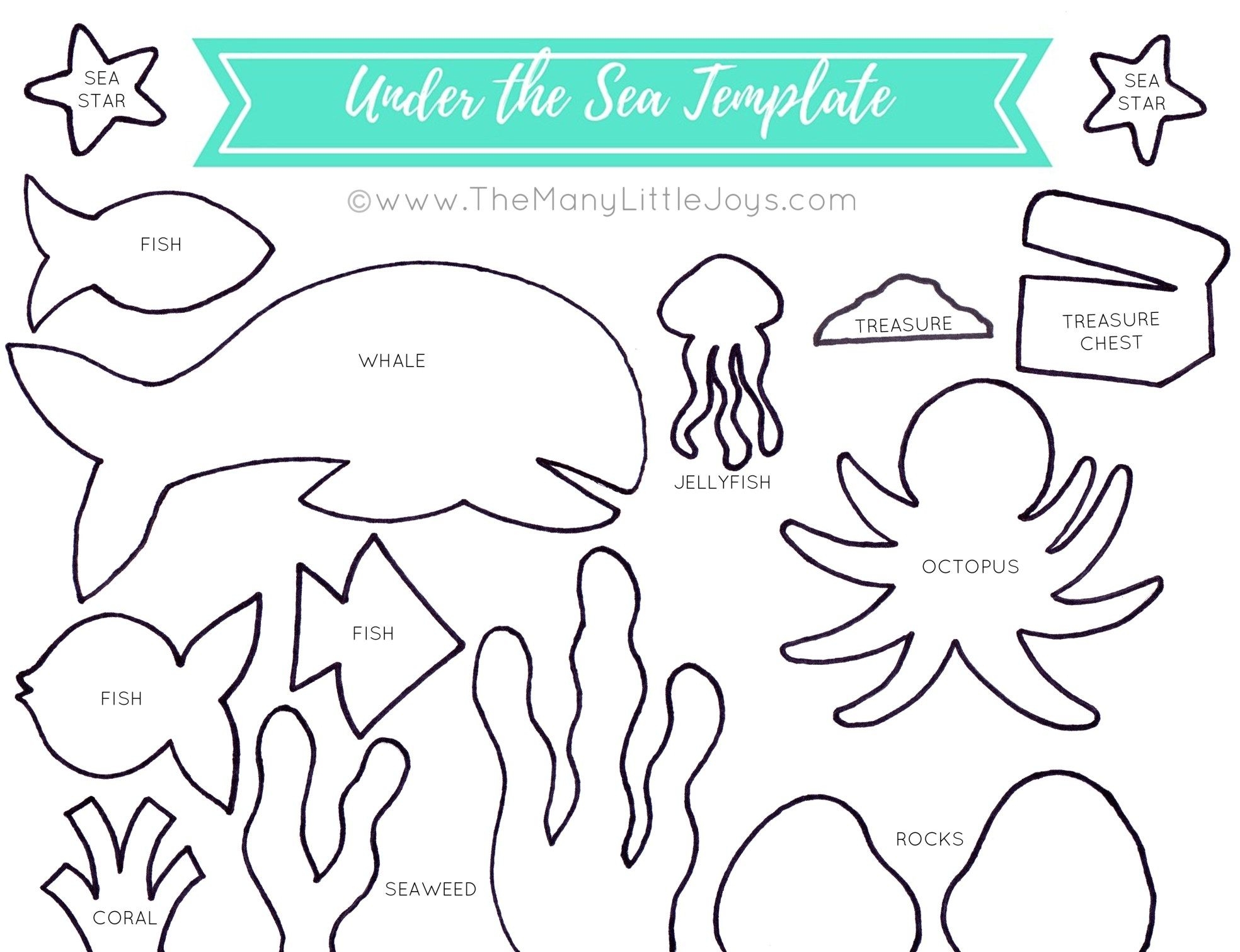 Travel Felt Board quot Under The Sea quot Play Set free Printable Templates 