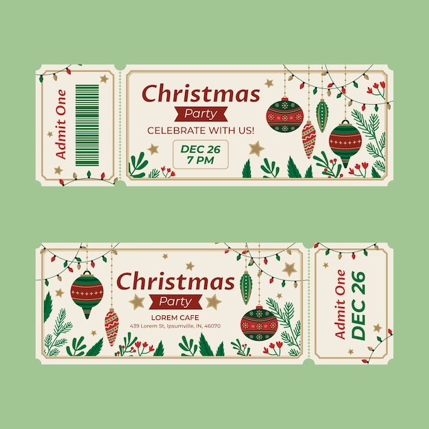 Printable Christmas Tea Party Ticket Template