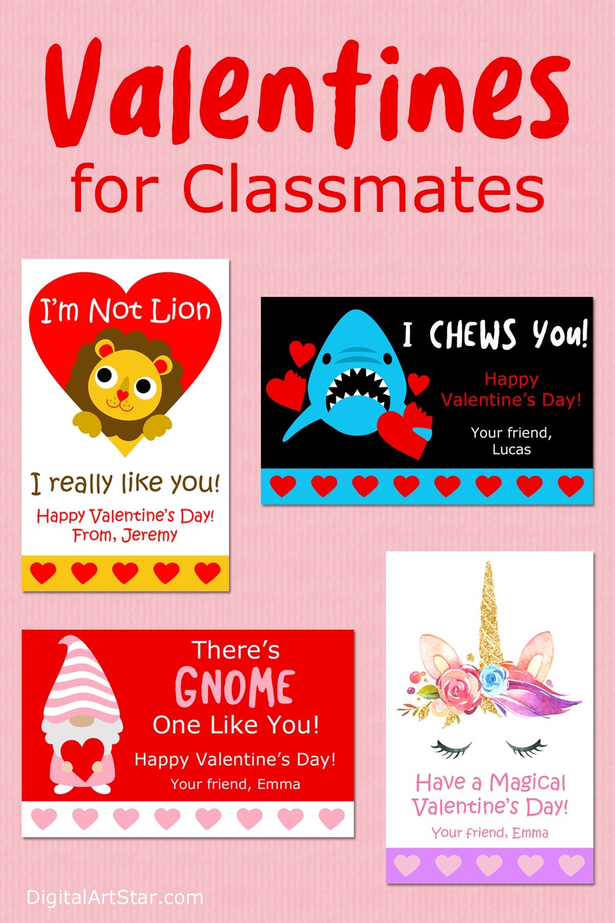 Valentine Cards For Classmates Printables Mama Bears Haven Danas 