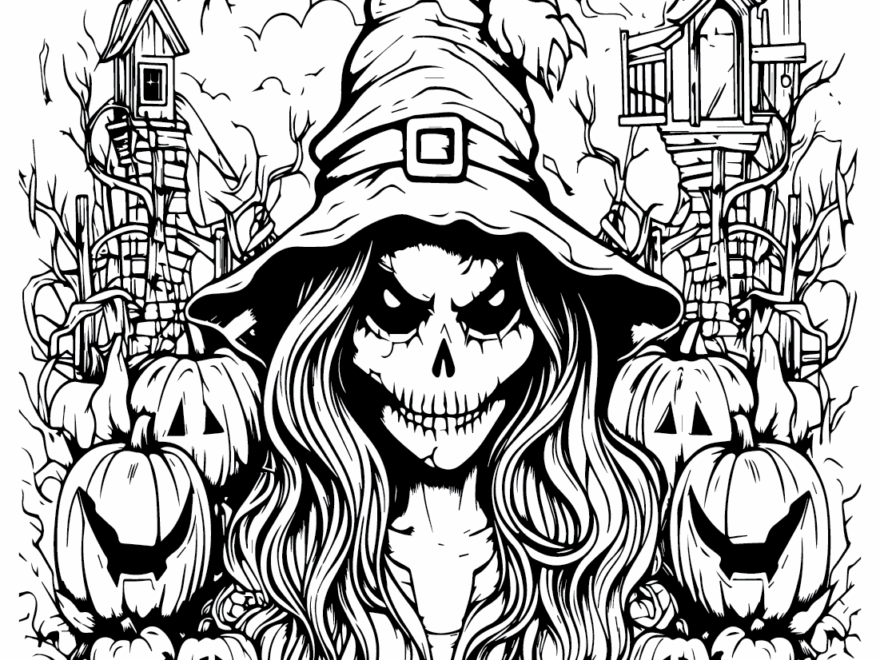 Very Scary Halloween Coloring Page Free Printable Coloring Pages