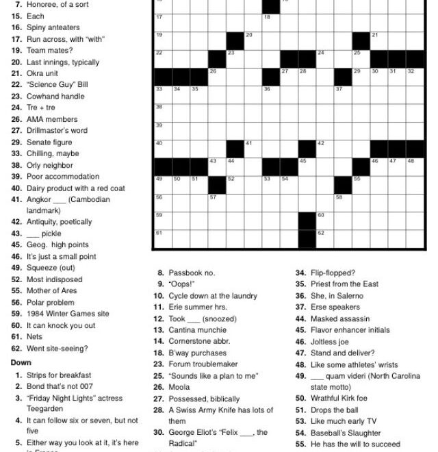 Washington Post Crossword Puzzle Printable