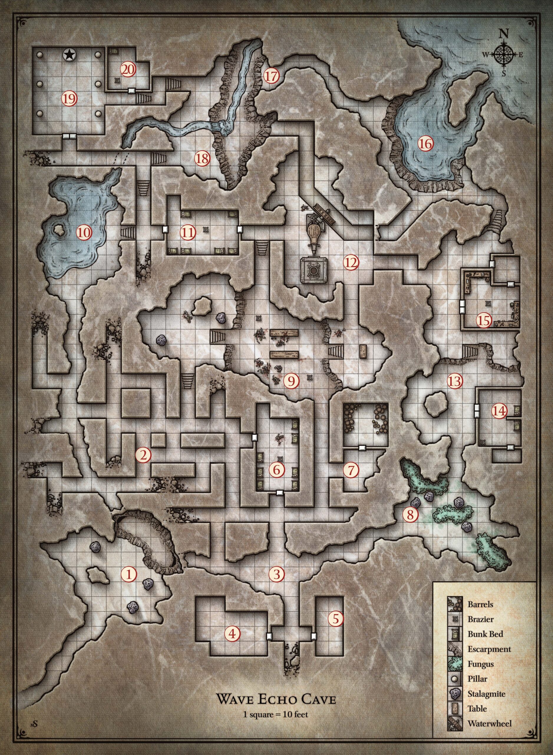 Wave Echo Cave Map DM Version Dungeon Maps Dnd World Map Tabletop 