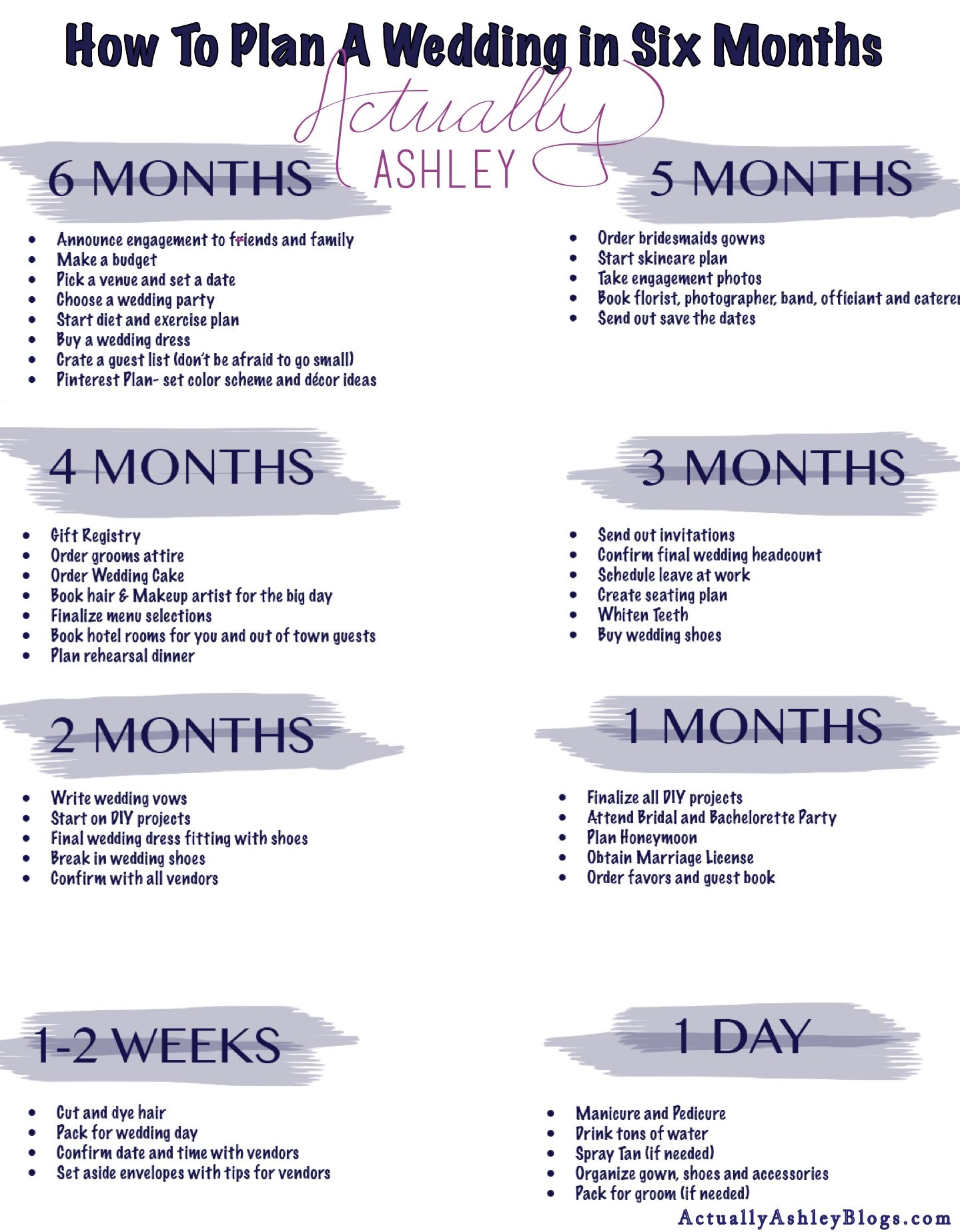 Wedding Timeline Checklist Printable