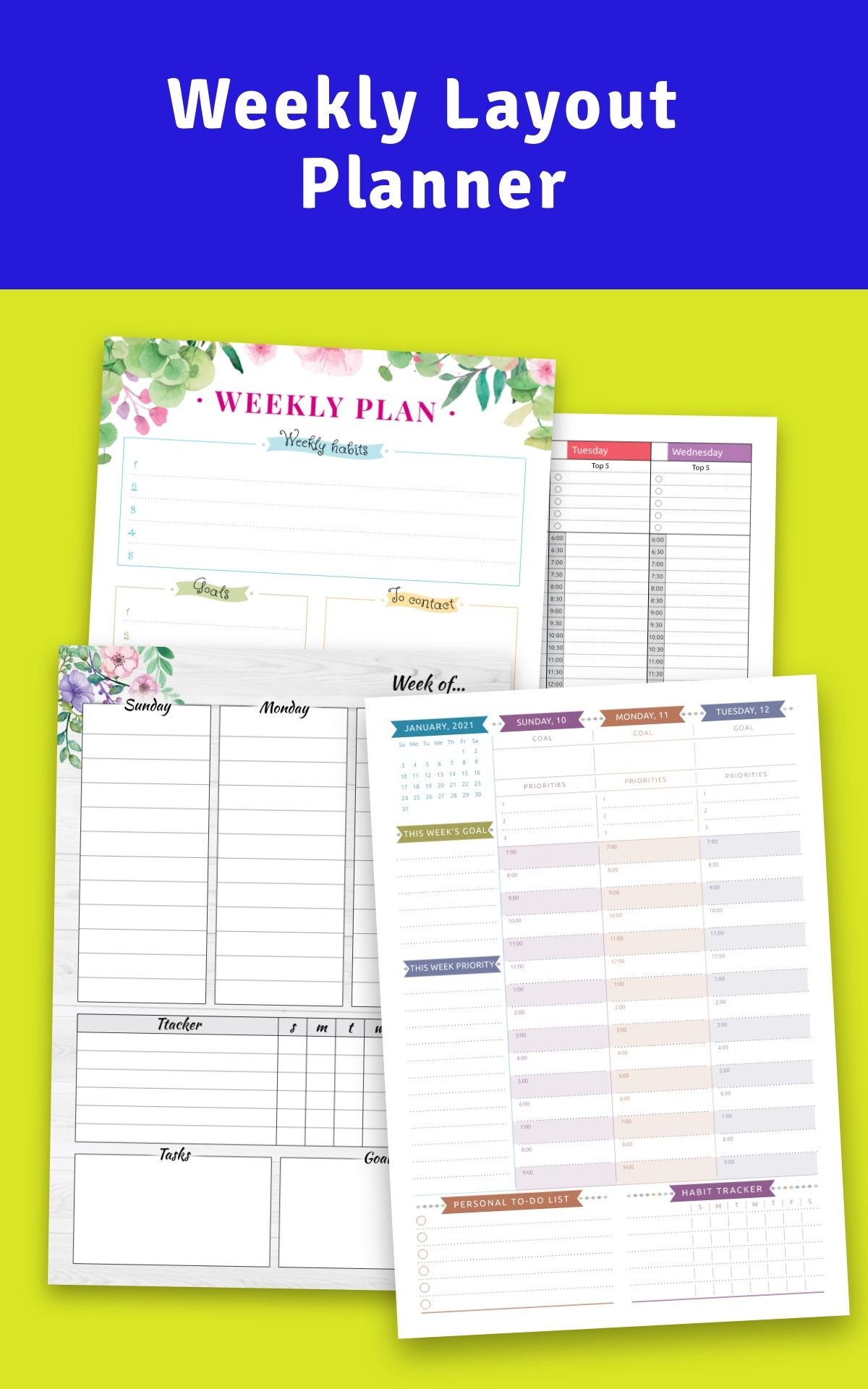 Week On One Page Planner Printable Templates Protal
