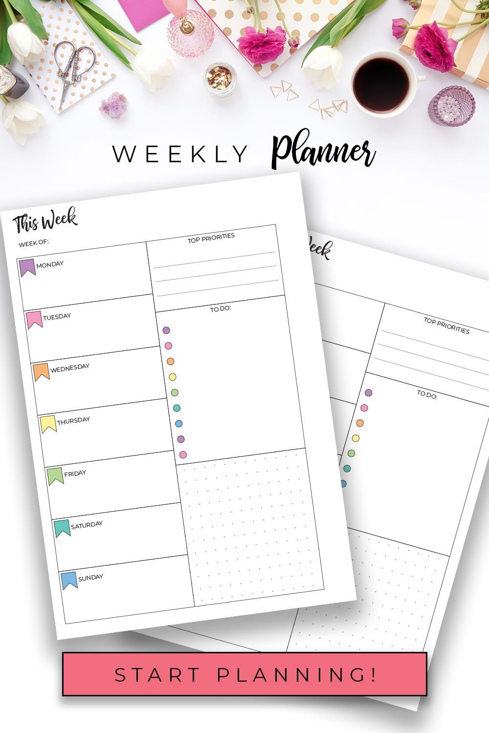 Week On One Page Planner Printable Templates Protal