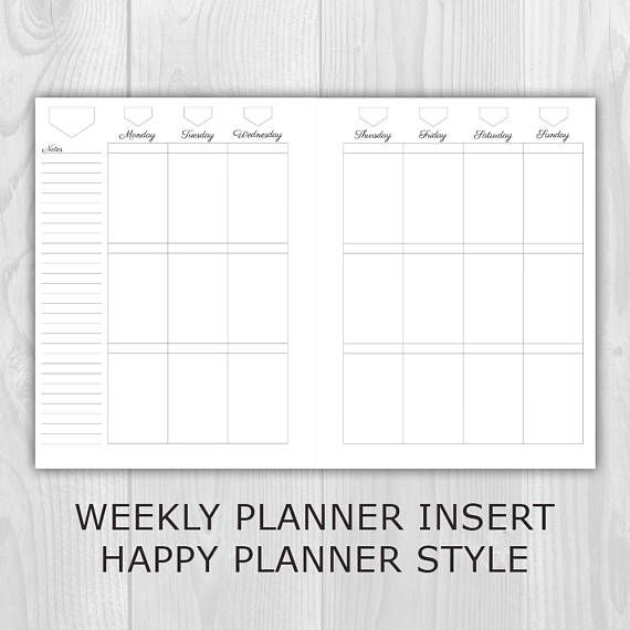 Weekly Planner Printable Happy Planner Classic Style Undated Etsy 