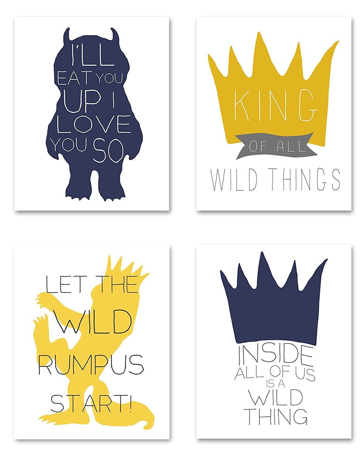 Where The Wild Things Are Set Of 4 Nursery Printable