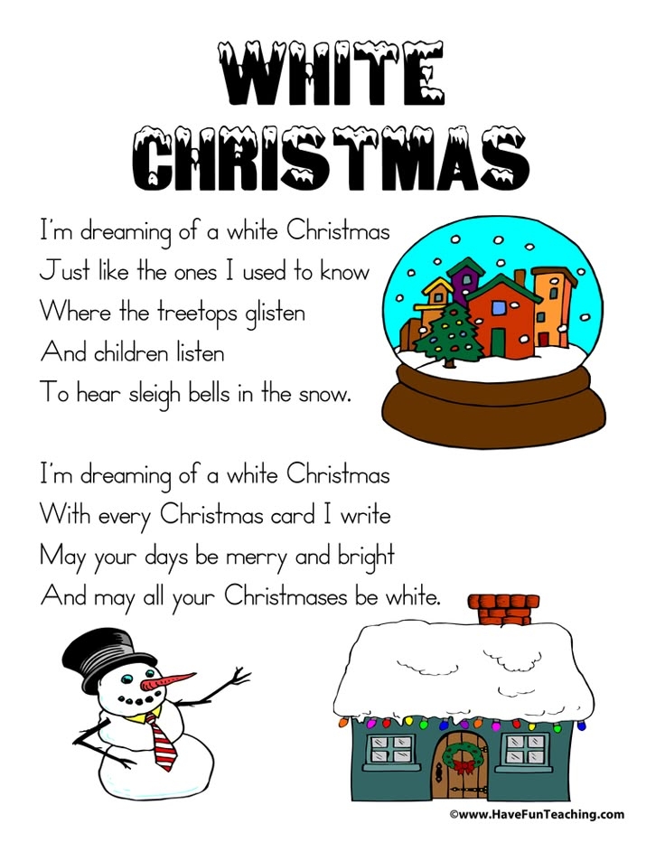 ChildrenS Christmas Songs Lyrics Printable