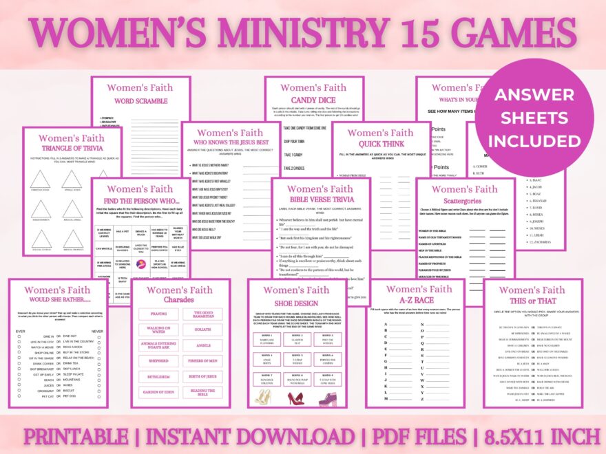 Women 39 s Ministry Game Printable Church Games Bundle Women 39 s Day