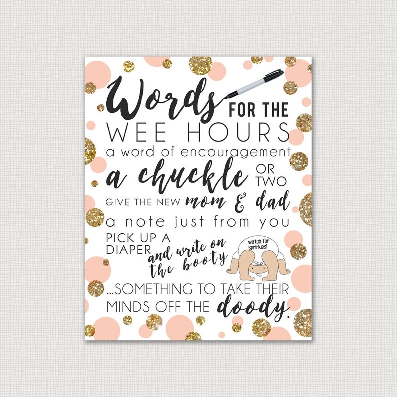 Words For The Wee Hours Diapers Game Printable Baby Shower Etsy