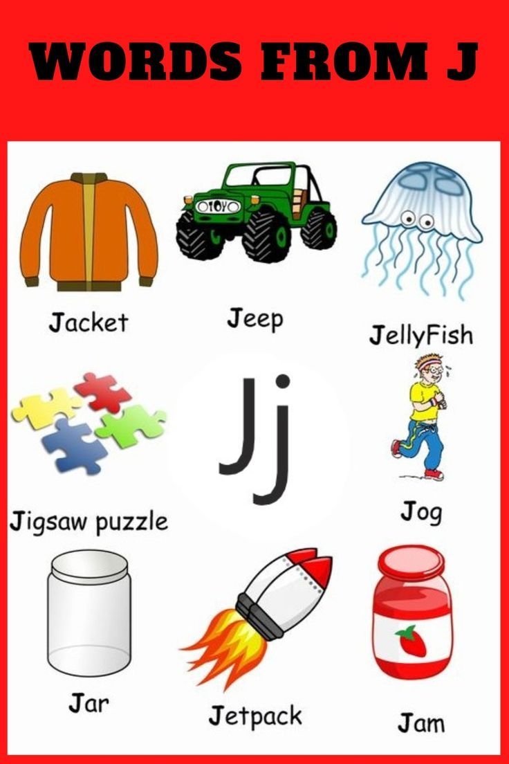 Preschool Vocabulary Words With Pictures Letter J Printable