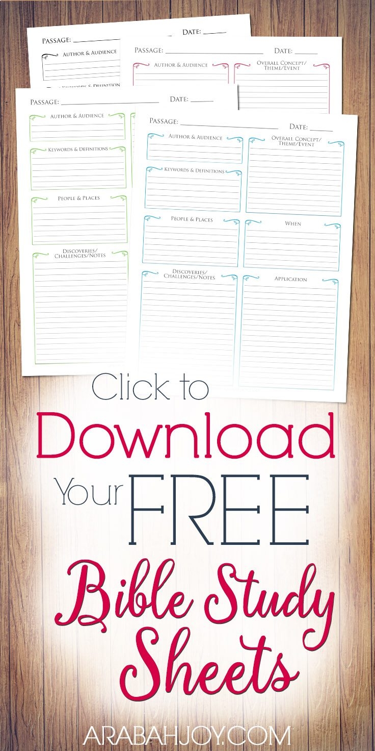 Worksheets For Bible Study