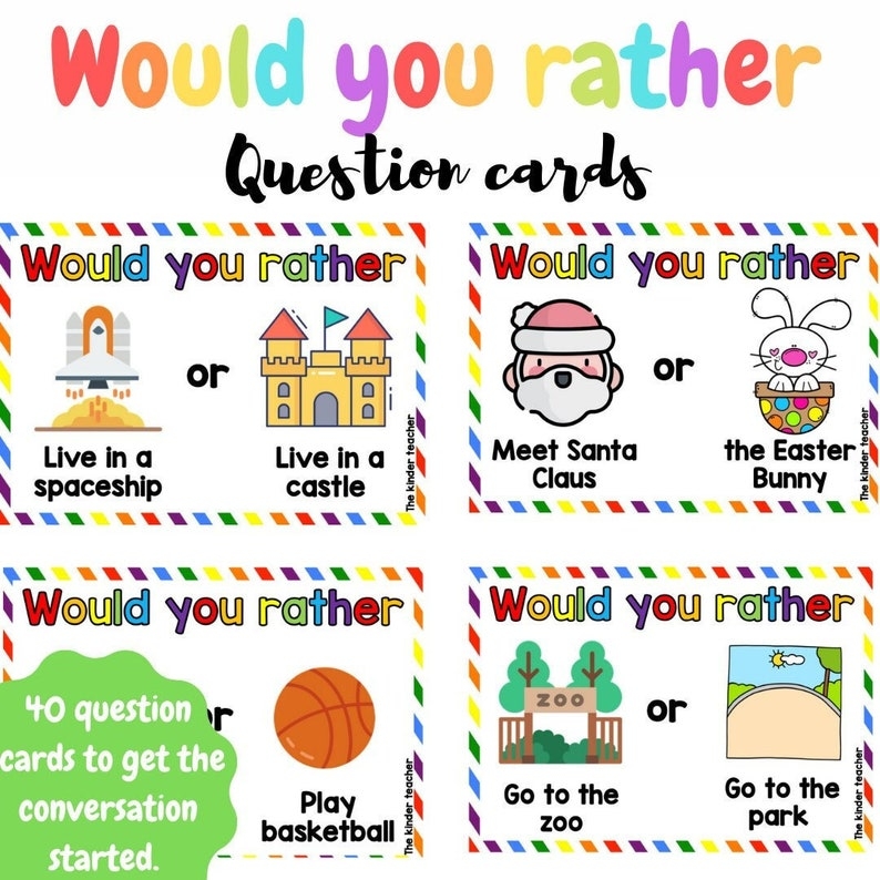 Would You Rather Cards Printable