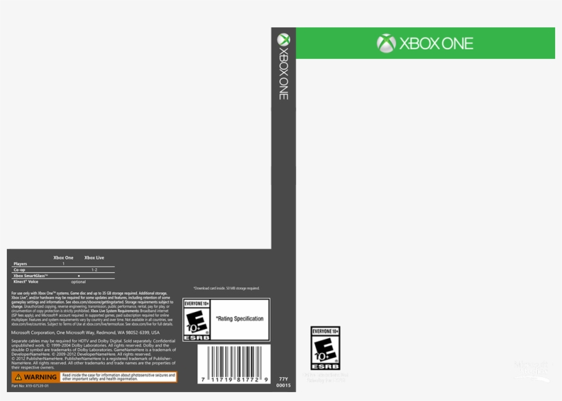Xbox 360 Game Cover Template