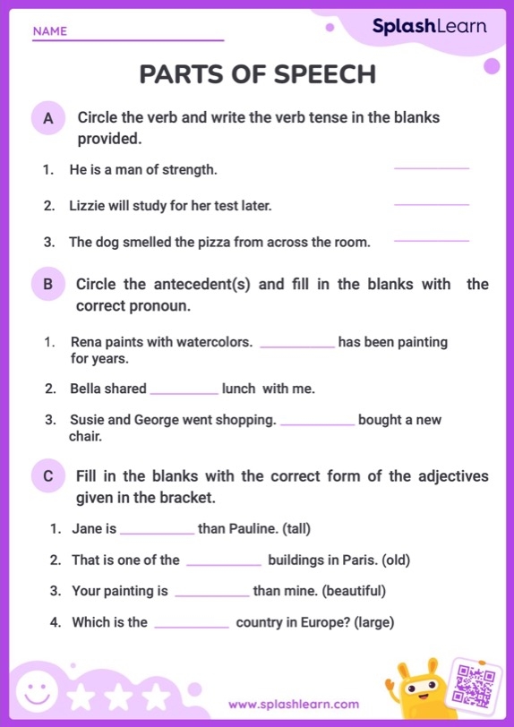 Year 3 English Grammar Worksheets Free Printable SplashLearn