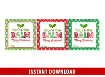 You 39 re The BALM Gift Tag Idea Printable Lip Balm Square Label Happy 
